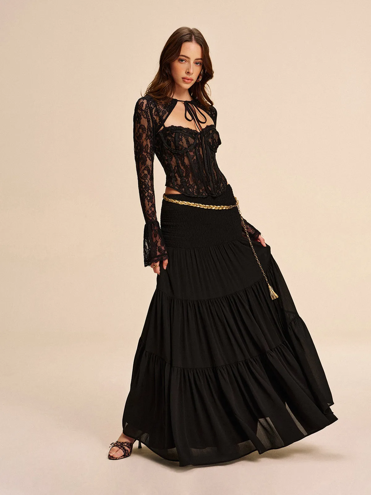 Semi-Sheer Chiffon Skirt Without Belt sold by COMMENSE product image thumbnail 2