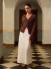 Semi-Sheer V-Neck Split Lace Blouse sold by COMMENSE