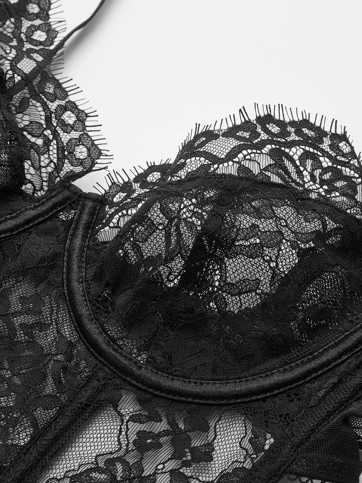 Sheer Lace Crop Corset sold by COMMENSE product image thumbnail 4