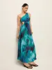 Side Cut-Out One-Shoulder Pleated Dress sold by COMMENSE