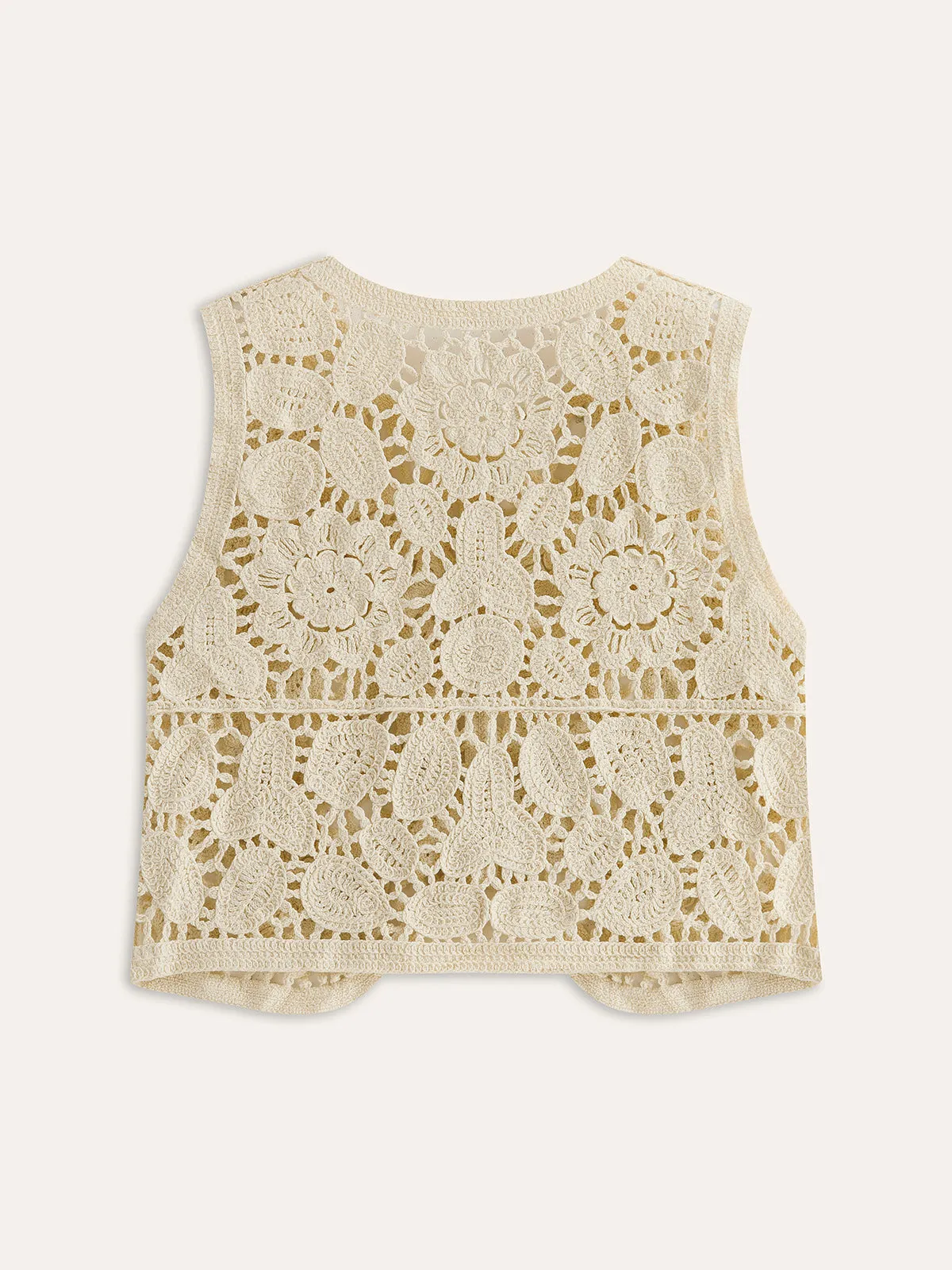 Floral Crochet Button Detail Vest sold by COMMENSE product image thumbnail 2
