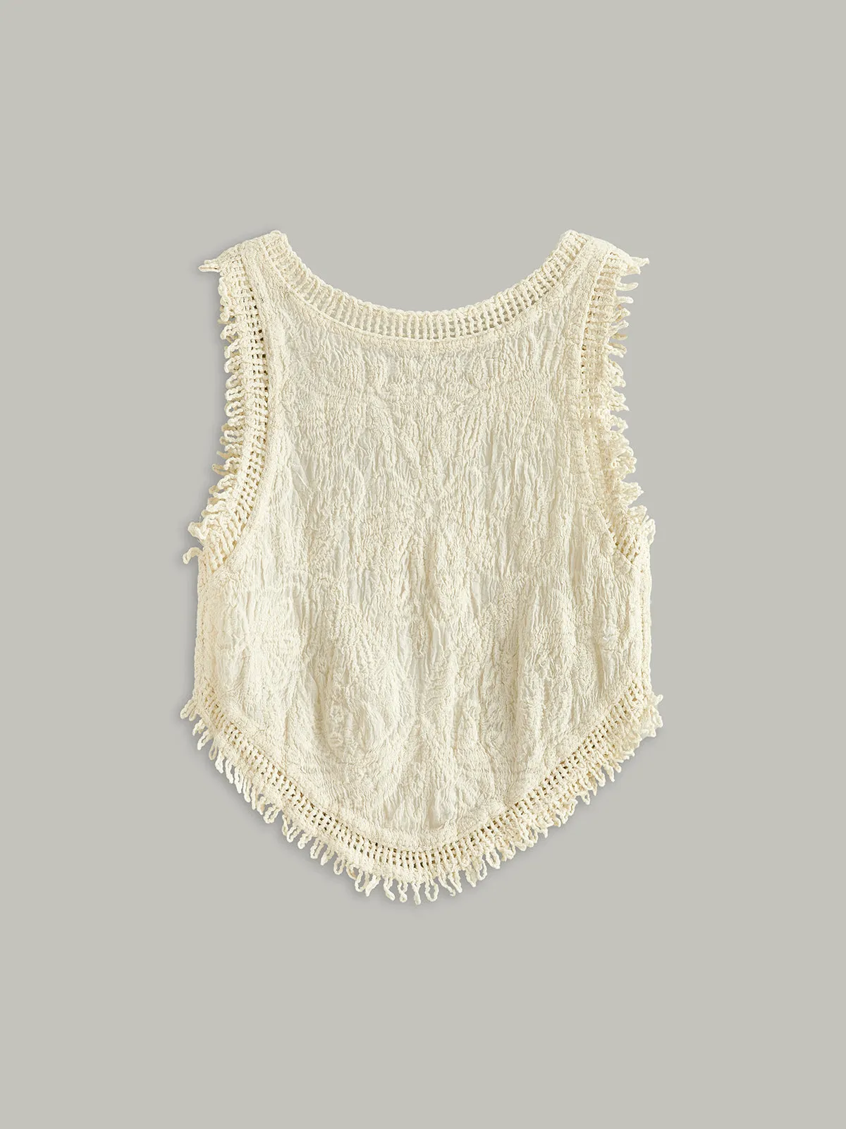 Semi-Sheer Crochet Lace Floral Detail Tank Top sold by COMMENSE product image thumbnail 2
