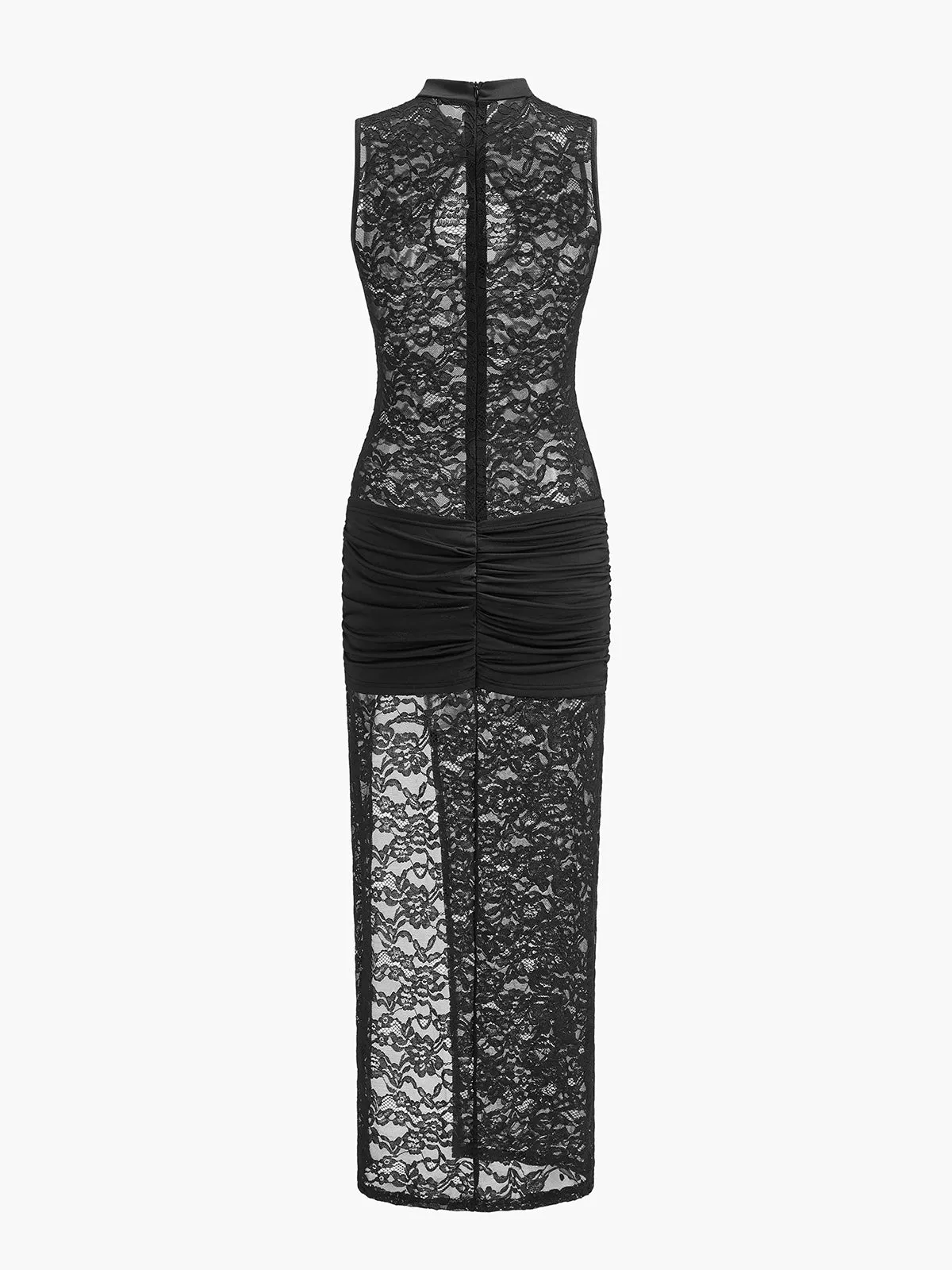 Sheer Lace Keyhole Cut-Out Dress With Ruched Design sold by COMMENSE product image thumbnail 2