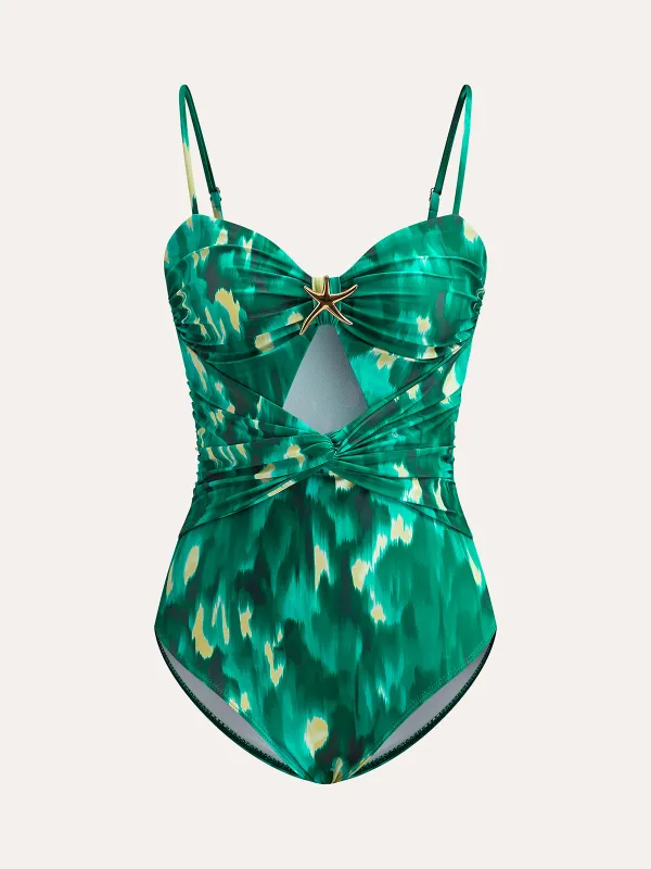 Starfish Detail Wrap One-Piece Swimsuit sold by COMMENSE