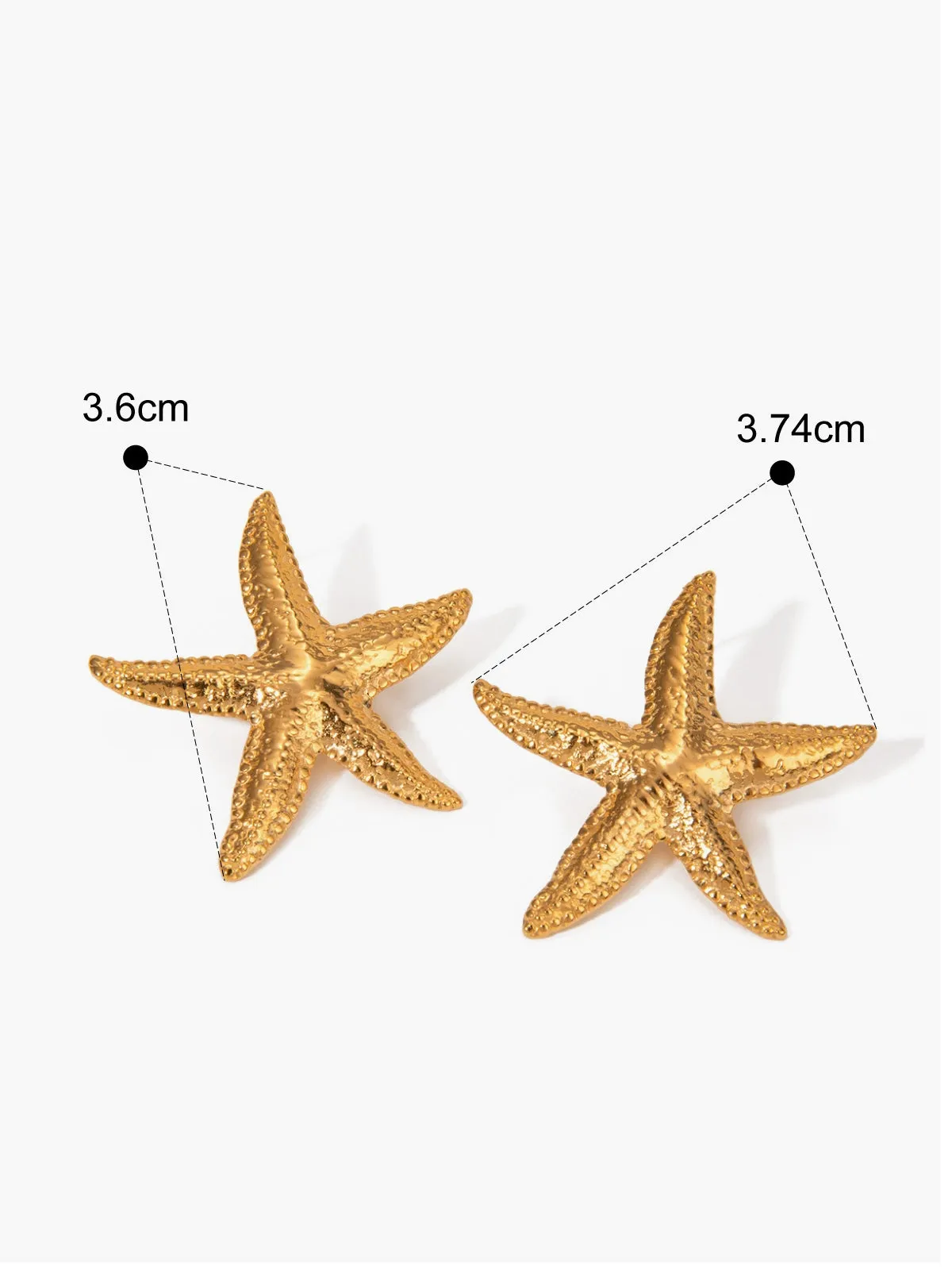 Gold Starfish Stud Earrings sold by COMMENSE product image thumbnail 3