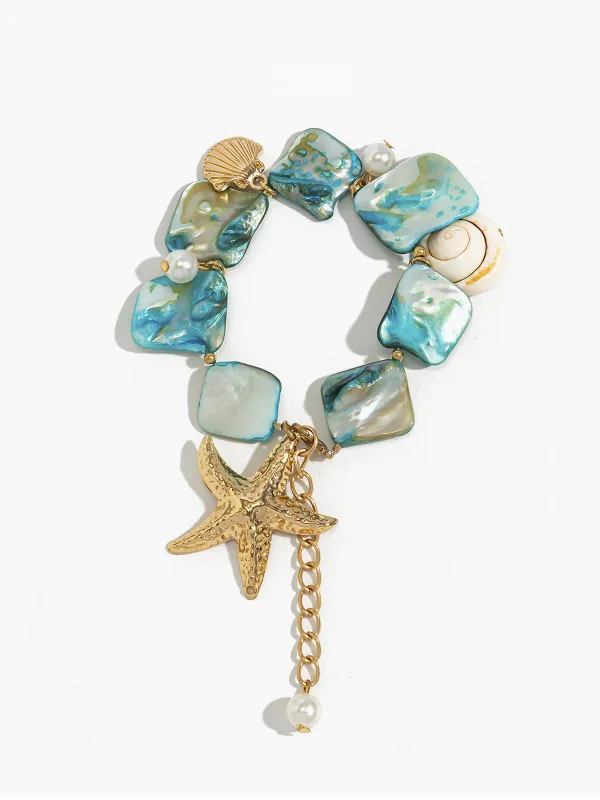Ocean Charm Starfish Bracelet With Pearl Detail sold by COMMENSE