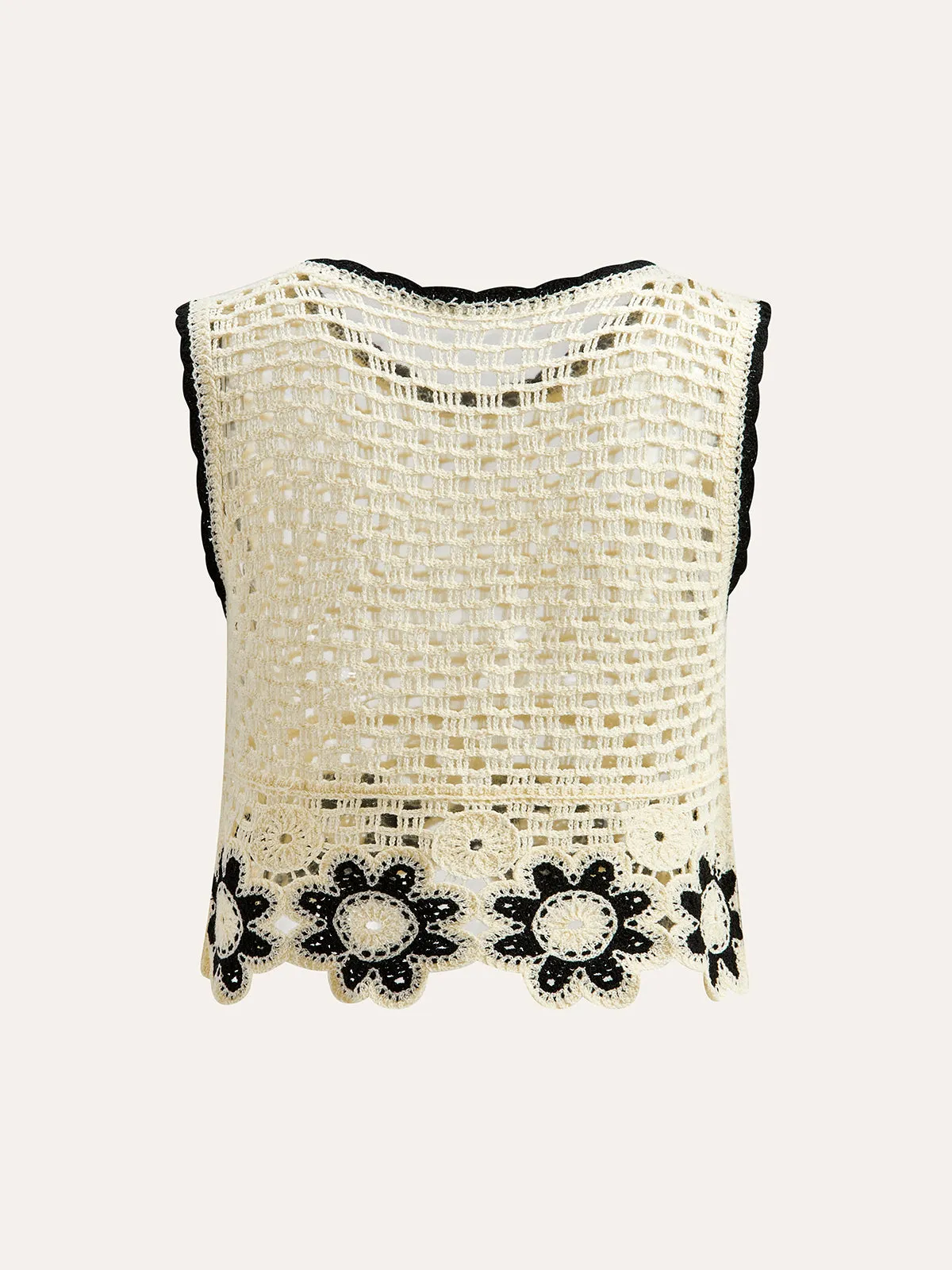 Crochet Floral Top With Pant Set sold by COMMENSE product image thumbnail 4