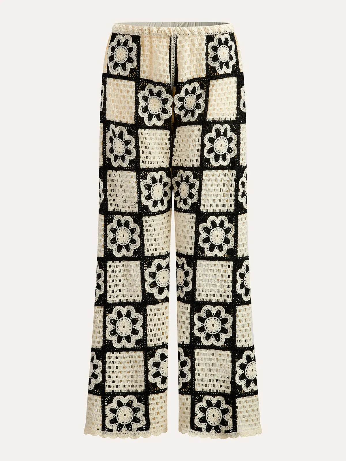 Crochet Floral Top With Pant Set sold by COMMENSE product image thumbnail 5