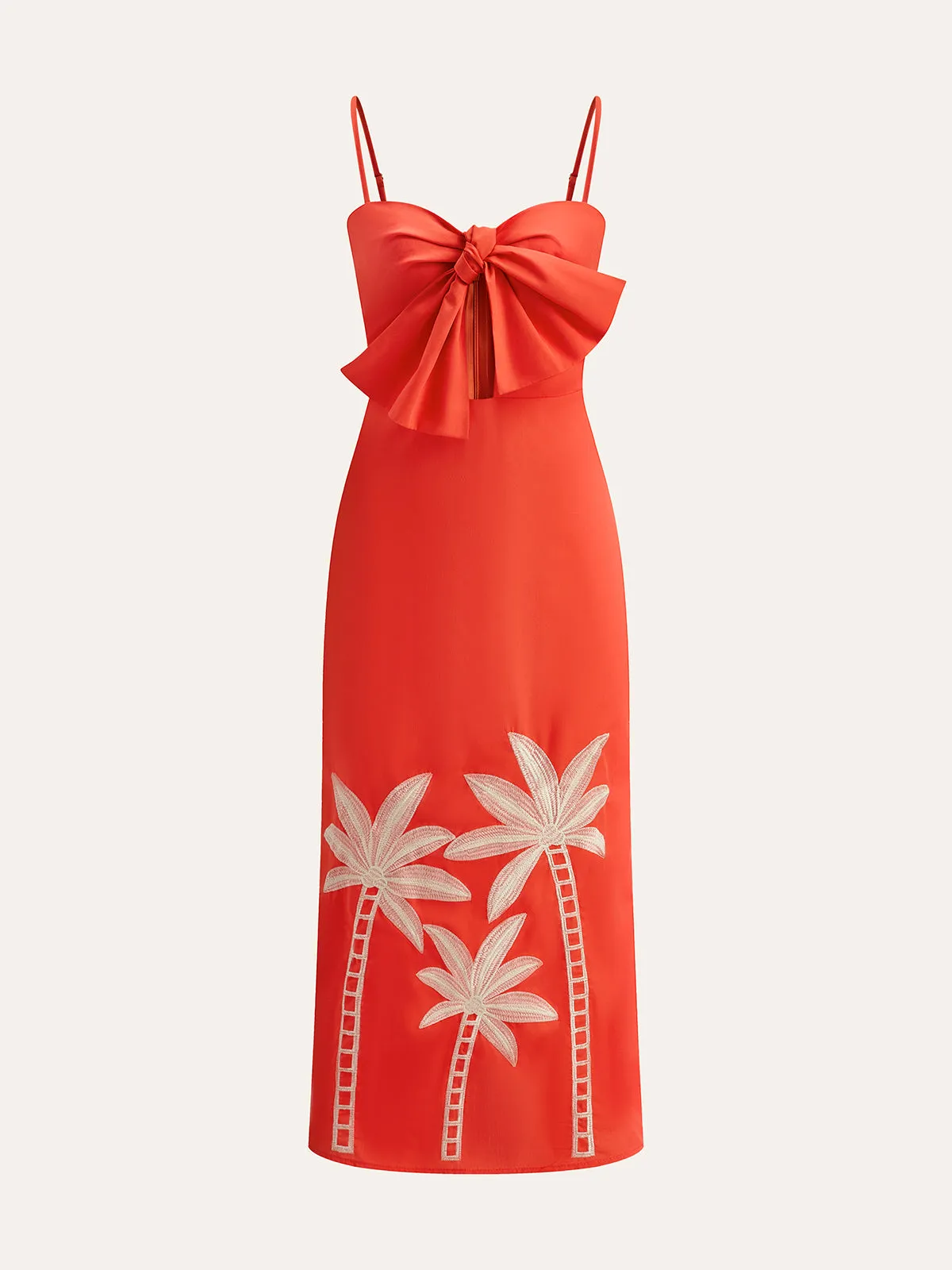 Embroidered Bow-Detail Cami Dress sold by COMMENSE