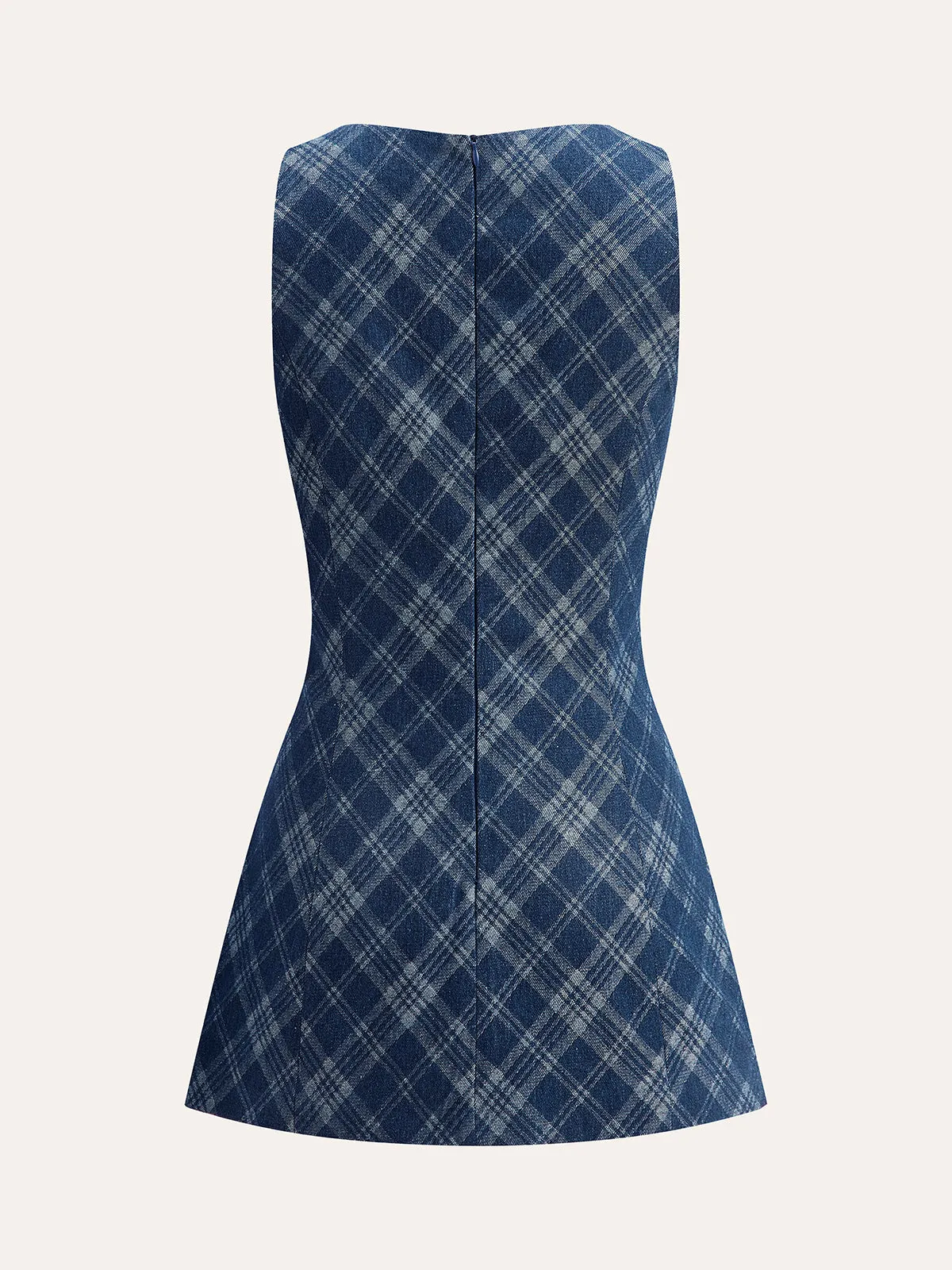 Metal Button Crew-Neck Decor-Pockets Denim Dress sold by COMMENSE product image thumbnail 3