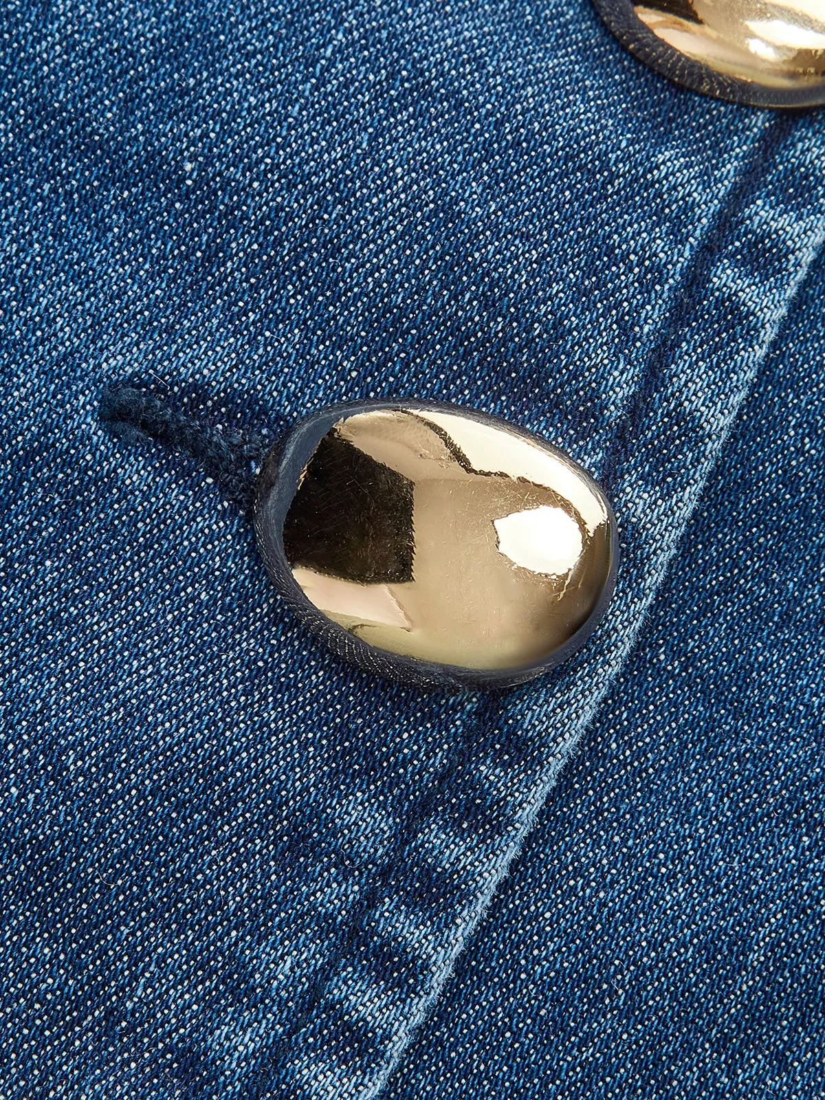 Metal Button Tie-Back Denim V-Neck Shorts Set sold by COMMENSE product image thumbnail 3