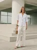 Cotton & Linen Metal Collar Blouse sold by COMMENSE