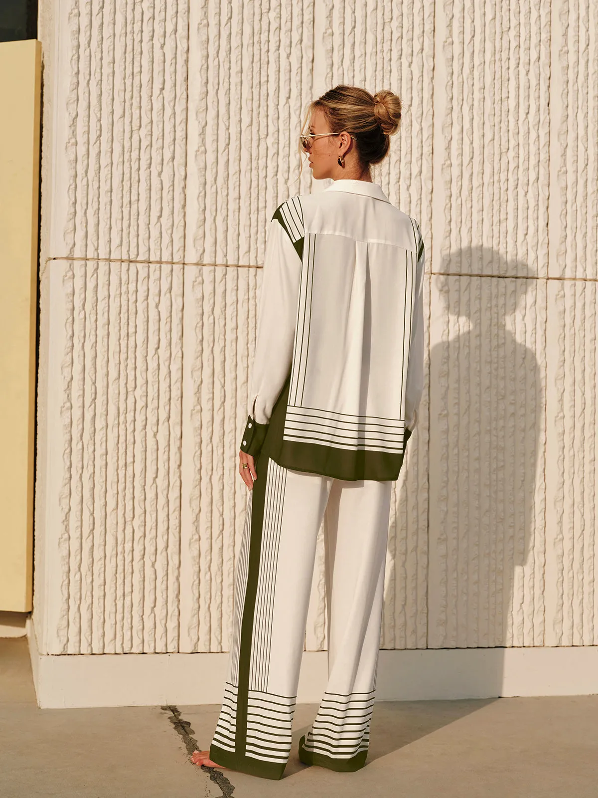 Striped Print Collar Shirt sold by COMMENSE product image thumbnail 5