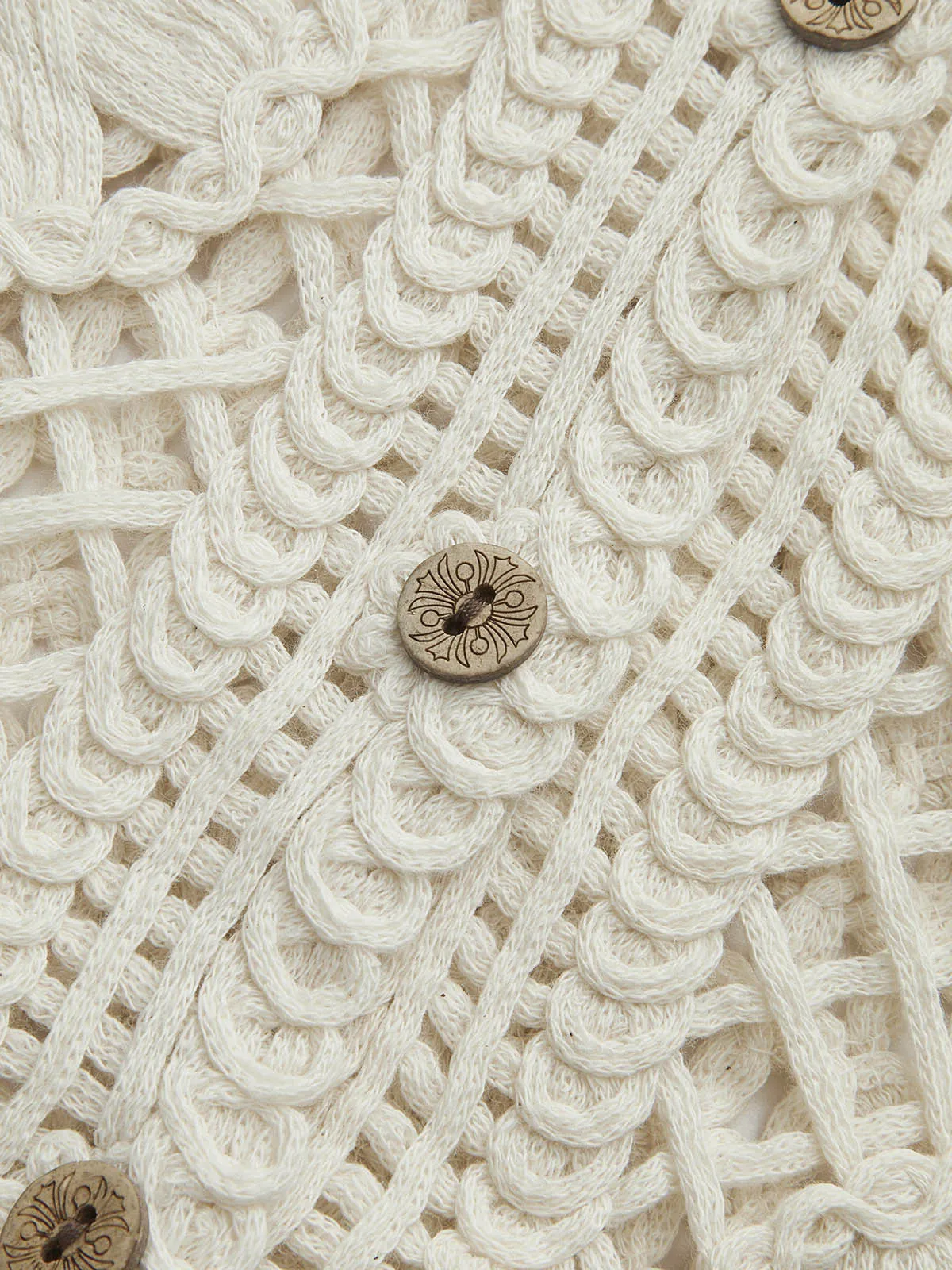 Semi-Sheer Jacquard Cut-Out V-Neck Tank Top sold by COMMENSE product image thumbnail 5