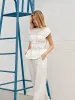Semi-Sheer Crew-Neck Linen Blouse sold by COMMENSE