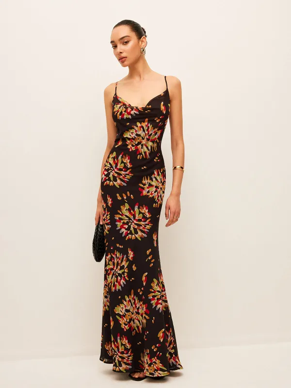 Semi-Sheer Boho Tied Back Chiffon Cami Dress sold by COMMENSE