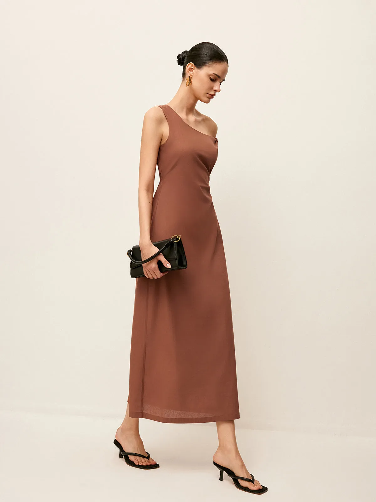 Cotton One-Shoulder Dress sold by COMMENSE product image thumbnail 3