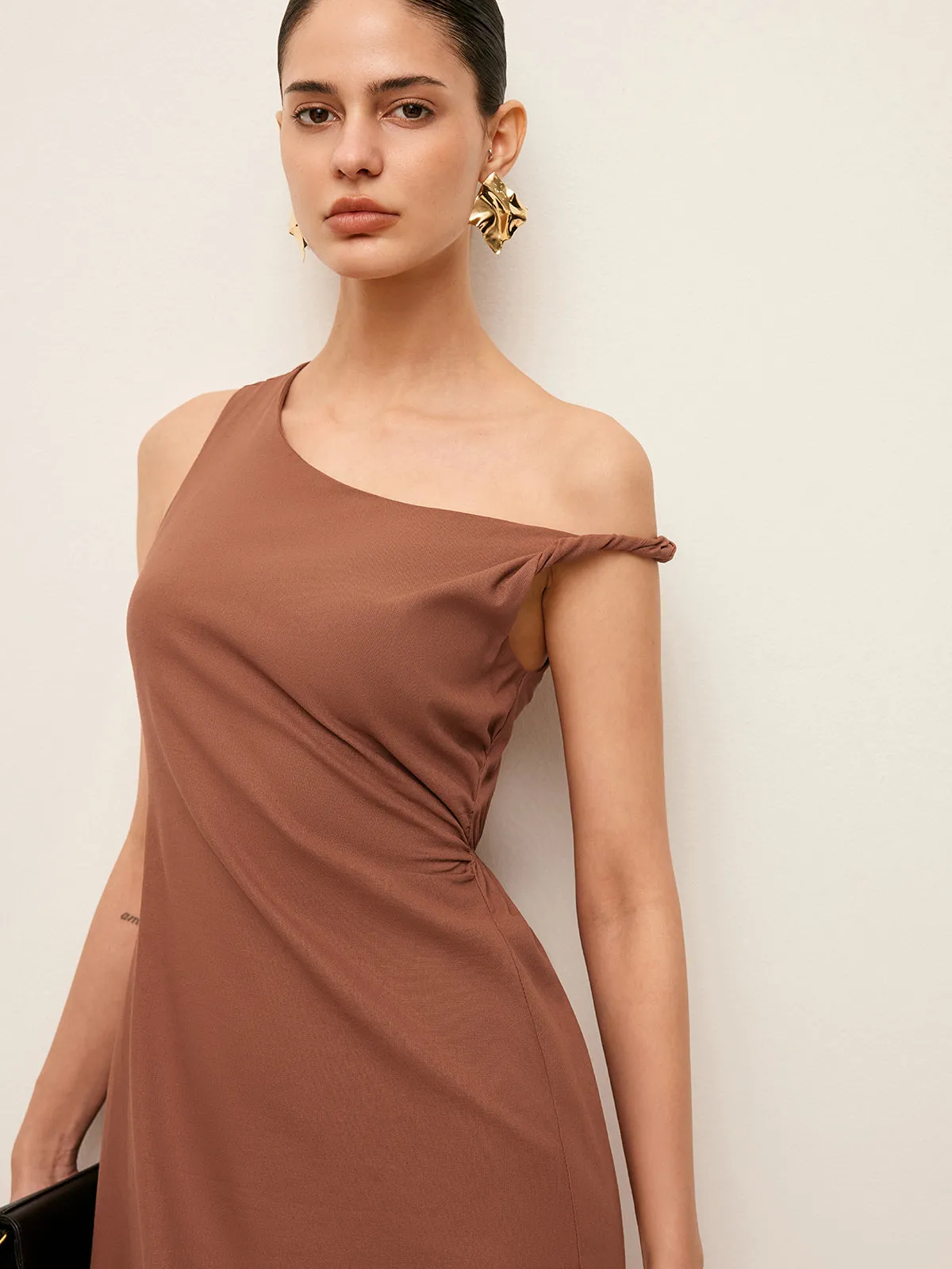 Cotton One-Shoulder Dress sold by COMMENSE product image thumbnail 2