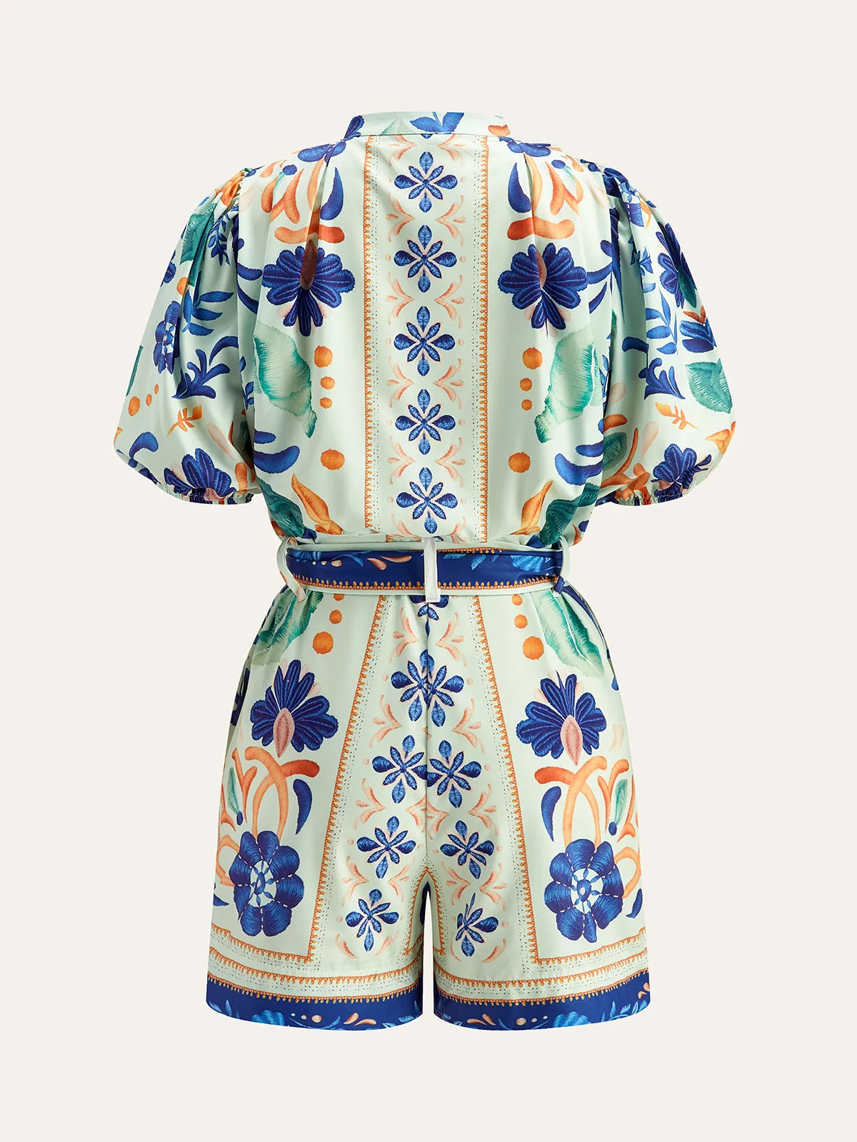 Floral Print Tie-Waist Jumpsuit sold by COMMENSE product image thumbnail 2