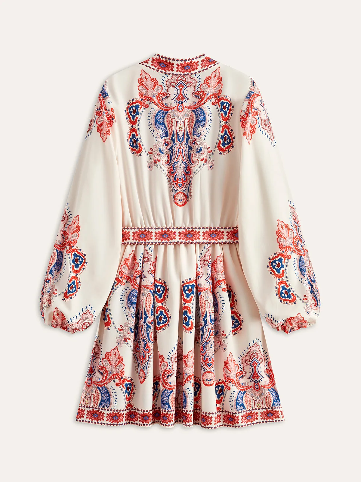 Floral Print Buttoned Belted Dress sold by COMMENSE product image thumbnail 2