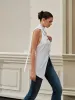 Halter Asymmetrical Metal Button Top sold by COMMENSE