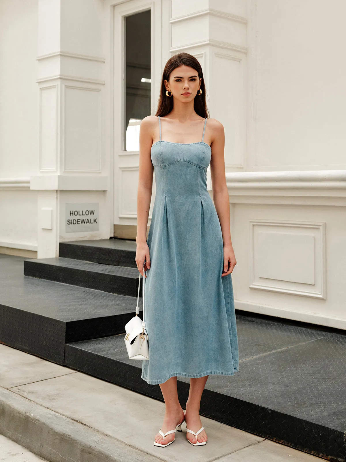 Minimalist Zipper Denim Dress sold by COMMENSE product image thumbnail 3