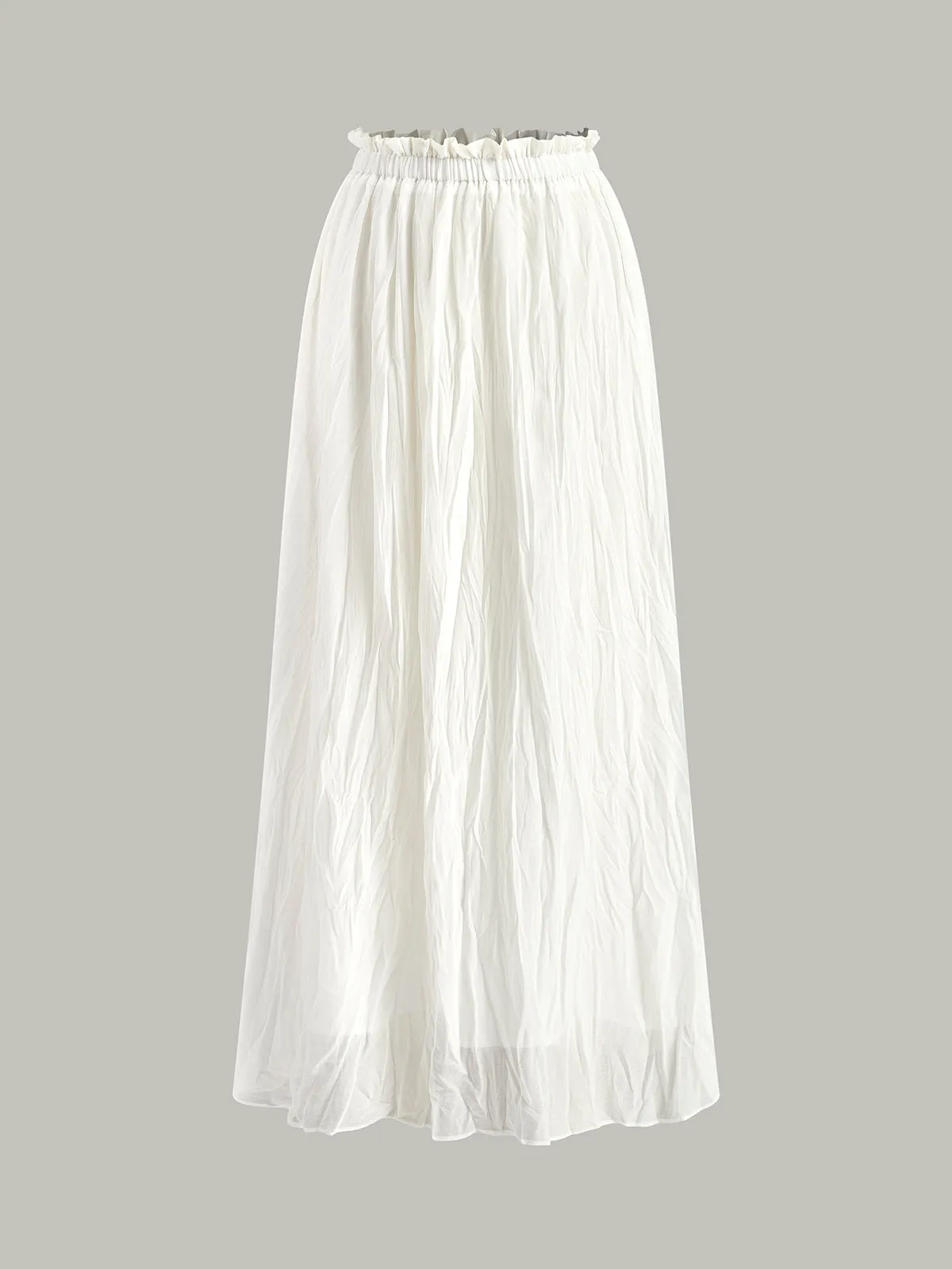 Elastic Waist Pleated Maxi Skirt sold by COMMENSE product image thumbnail 5