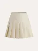 Mid-Waist Pleated Zipper Skirt sold by COMMENSE