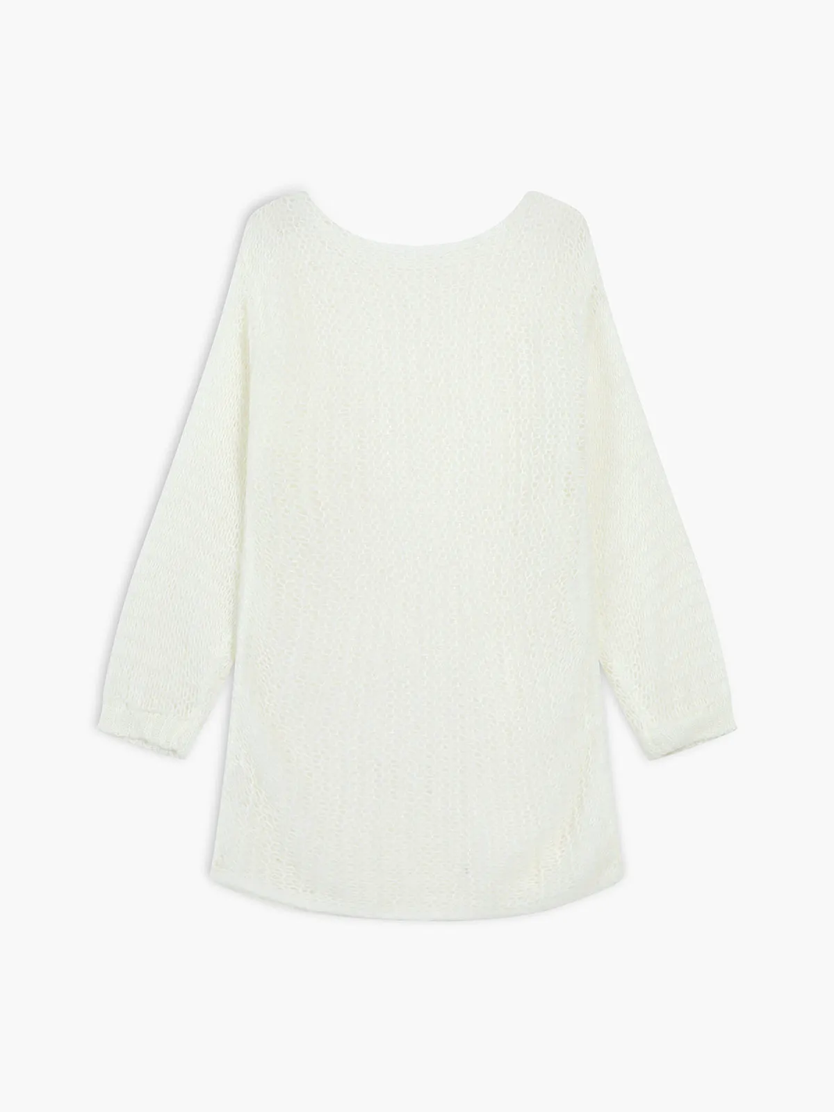 Sheer Open Knit Oversized Sweater sold by COMMENSE product image thumbnail 4