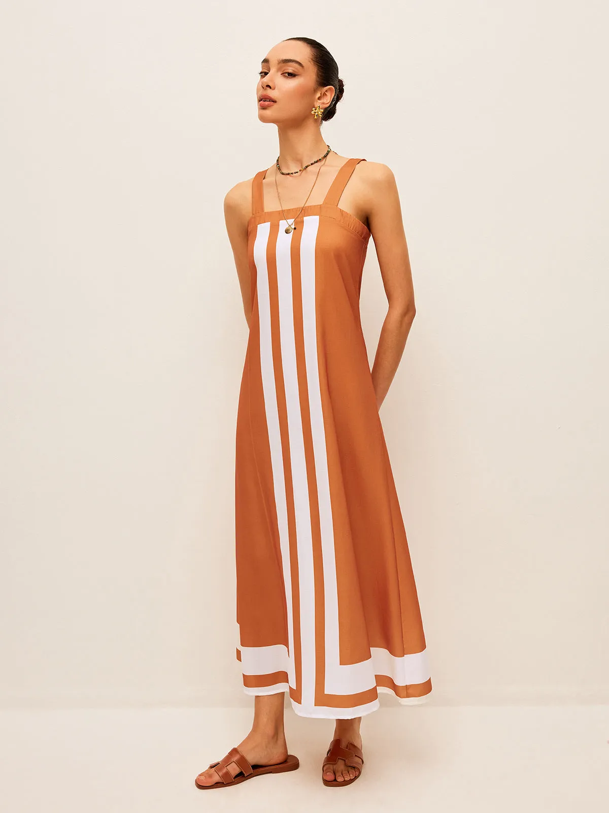 Color Block Square Neck Dress sold by COMMENSE product image thumbnail 4
