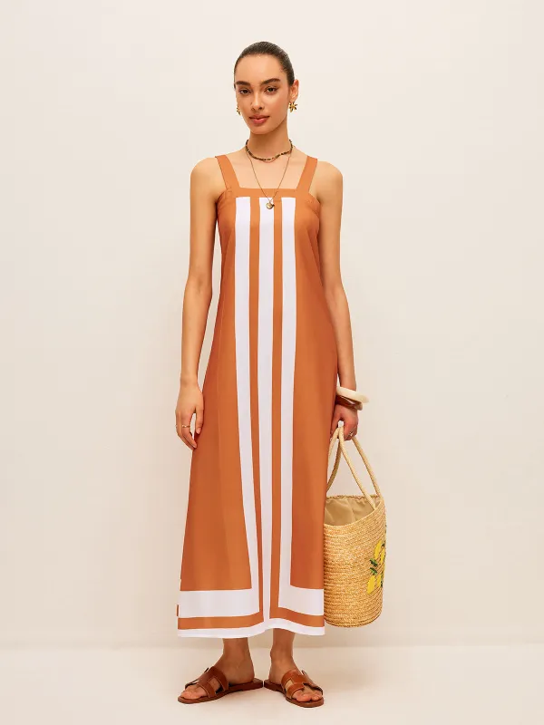 Color Block Square Neck Dress sold by COMMENSE