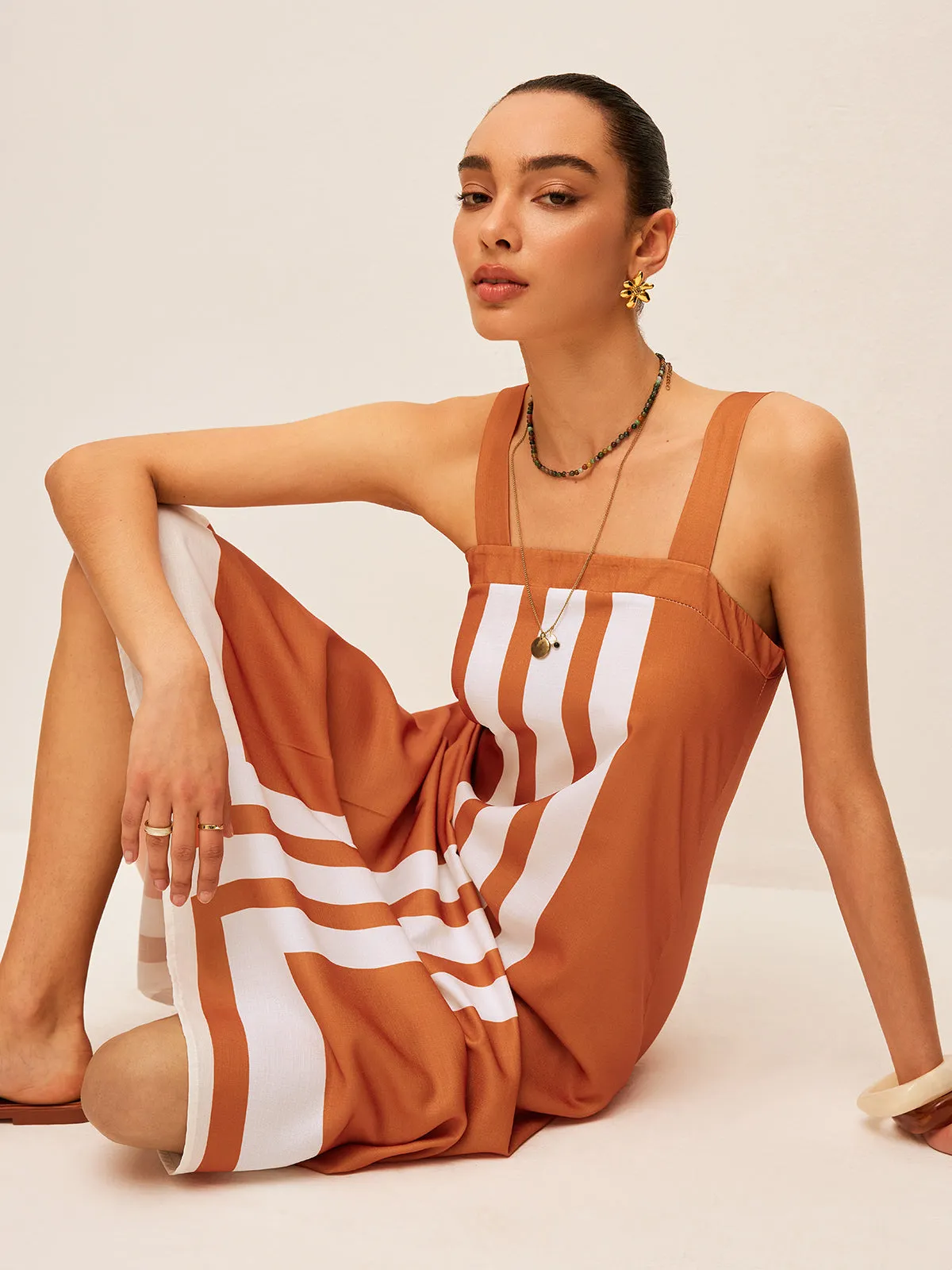 Color Block Square Neck Dress sold by COMMENSE product image thumbnail 5