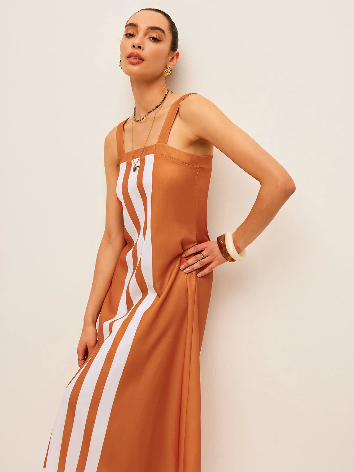 Color Block Square Neck Dress sold by COMMENSE product image thumbnail 3