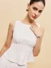 Peplum Top With Wide-Leg Pants Set sold by COMMENSE