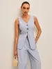 Cotton & Linen Tie-Back Vest With Pants Set sold by COMMENSE