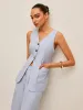 Cotton & Linen Tie-Back Vest With Pants Set sold by COMMENSE