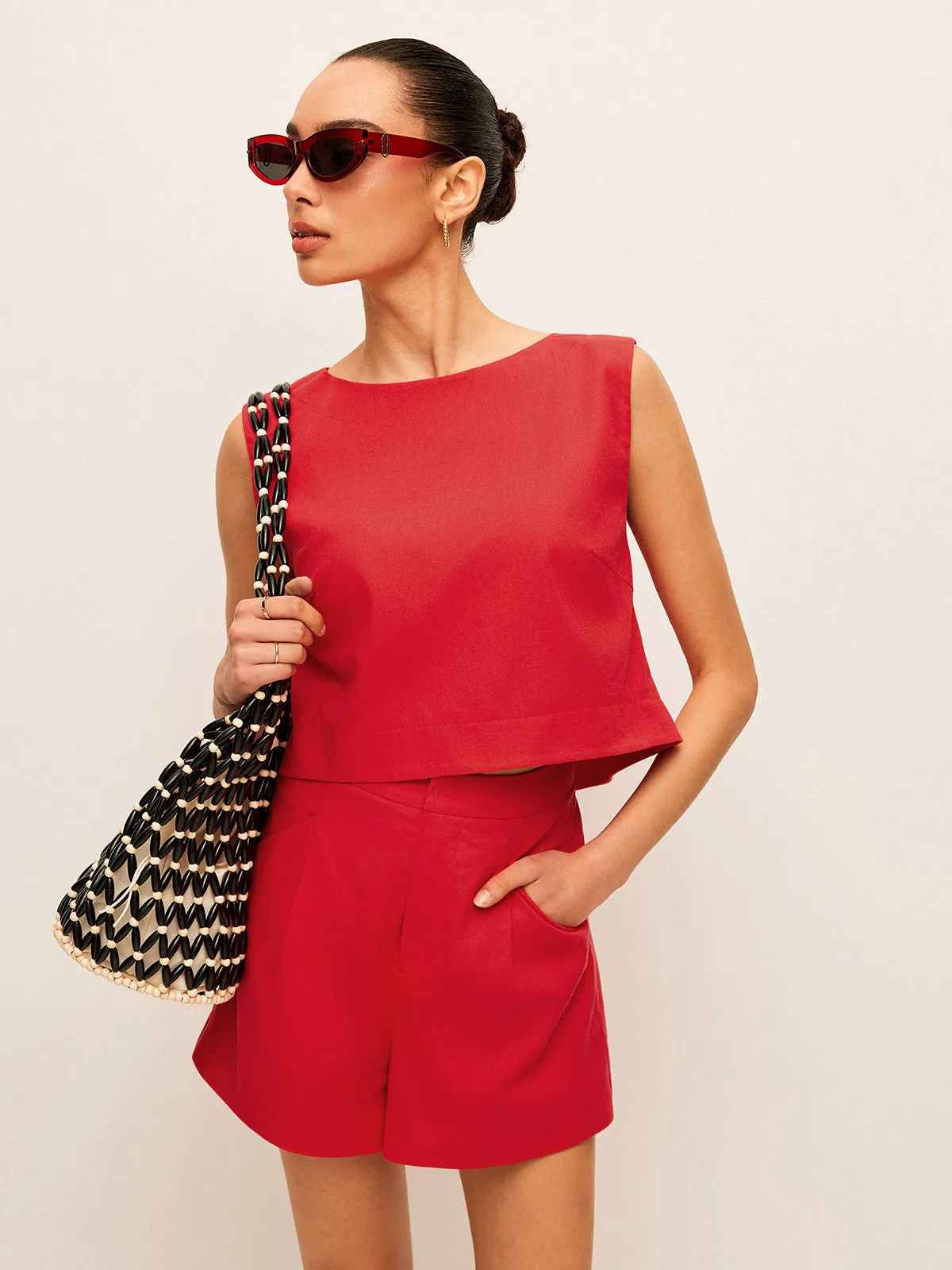 Cotton & Linen Sleeveless Top With Shorts Set sold by COMMENSE