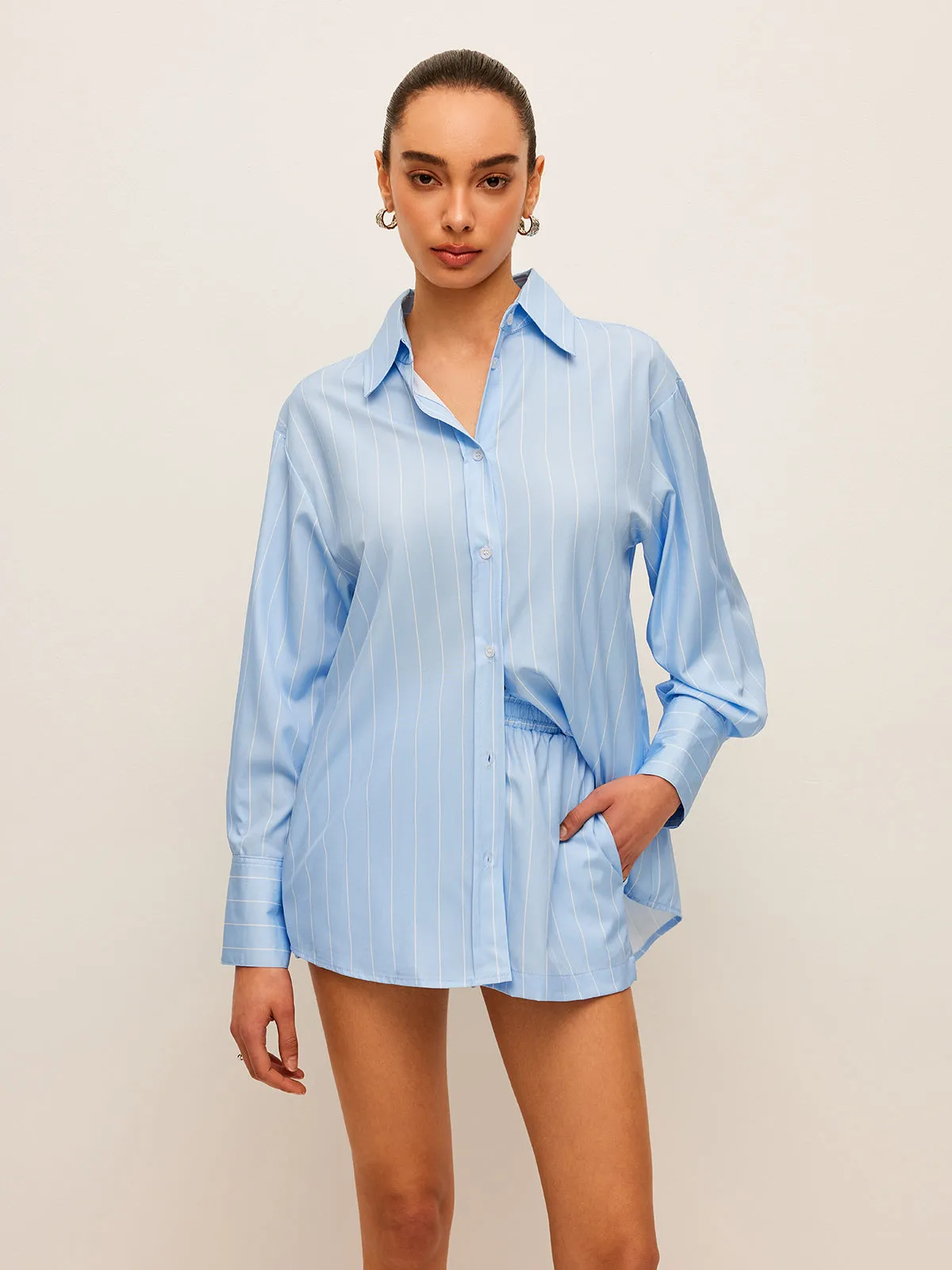 Striped Tie-Back Shirt sold by COMMENSE product image thumbnail 4