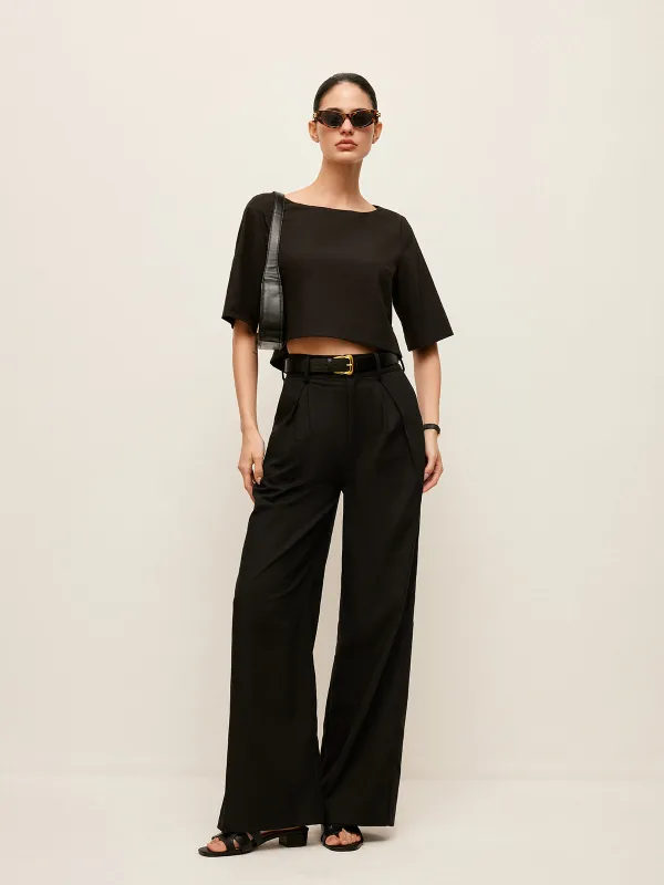 Cotton & Linen Crop Top With Pants Set sold by COMMENSE