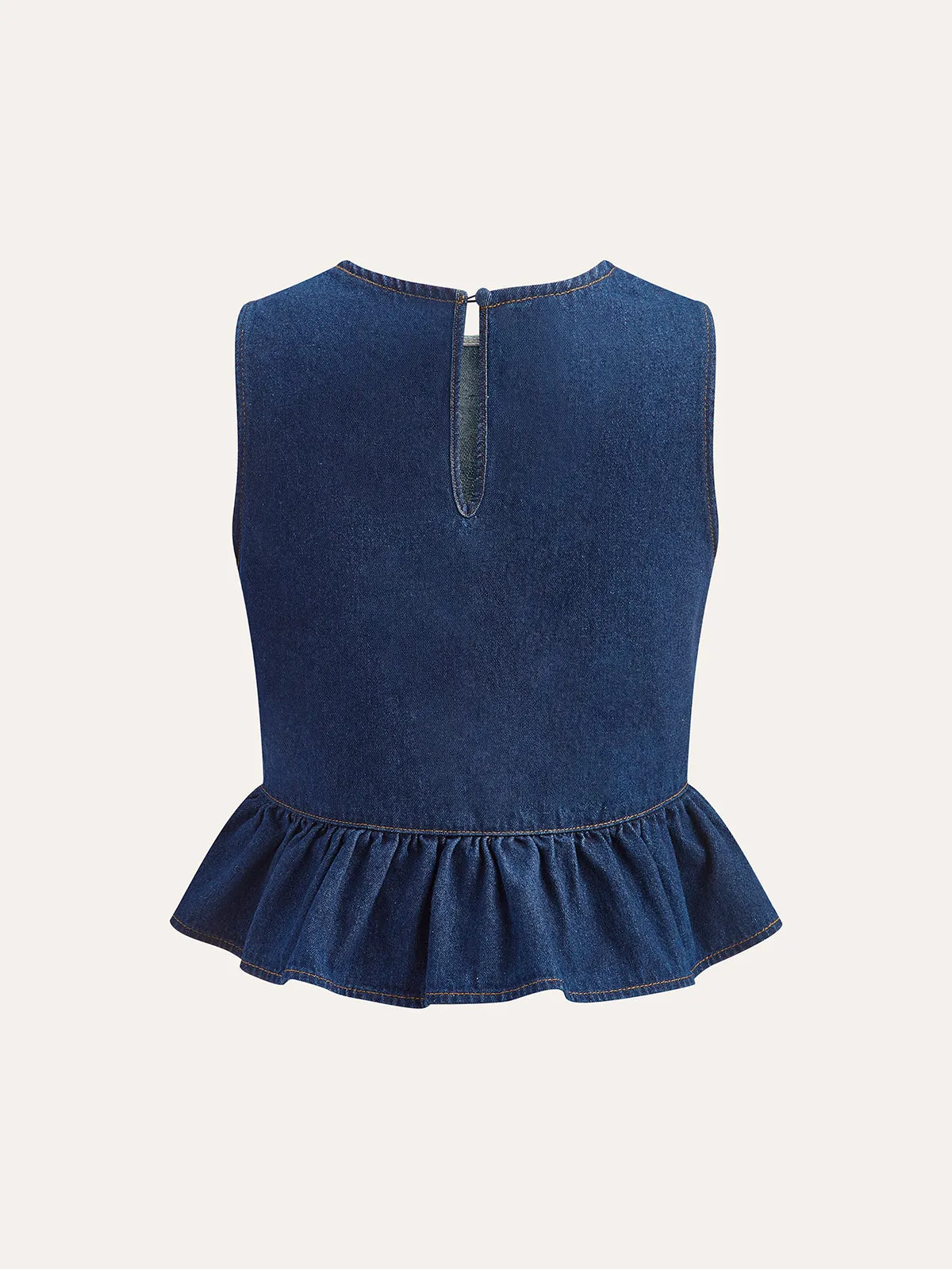 Cotton Denim Peplum Top sold by COMMENSE product image thumbnail 2