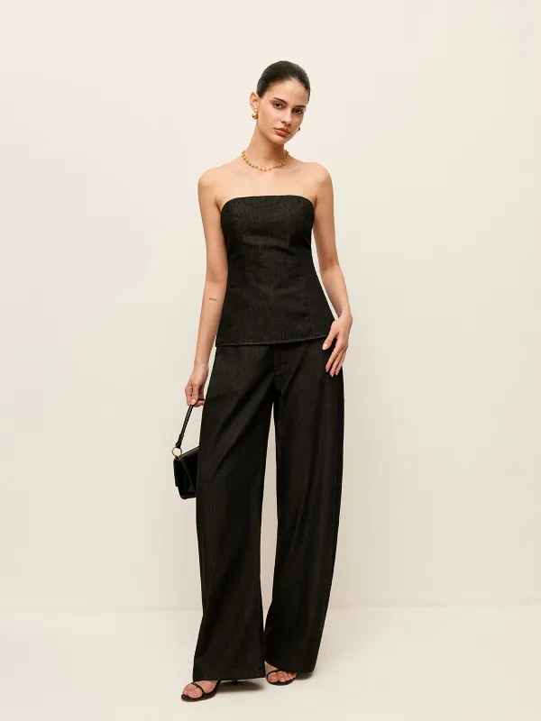 Mid-Waist Pockets Pants Without Belt sold by COMMENSE