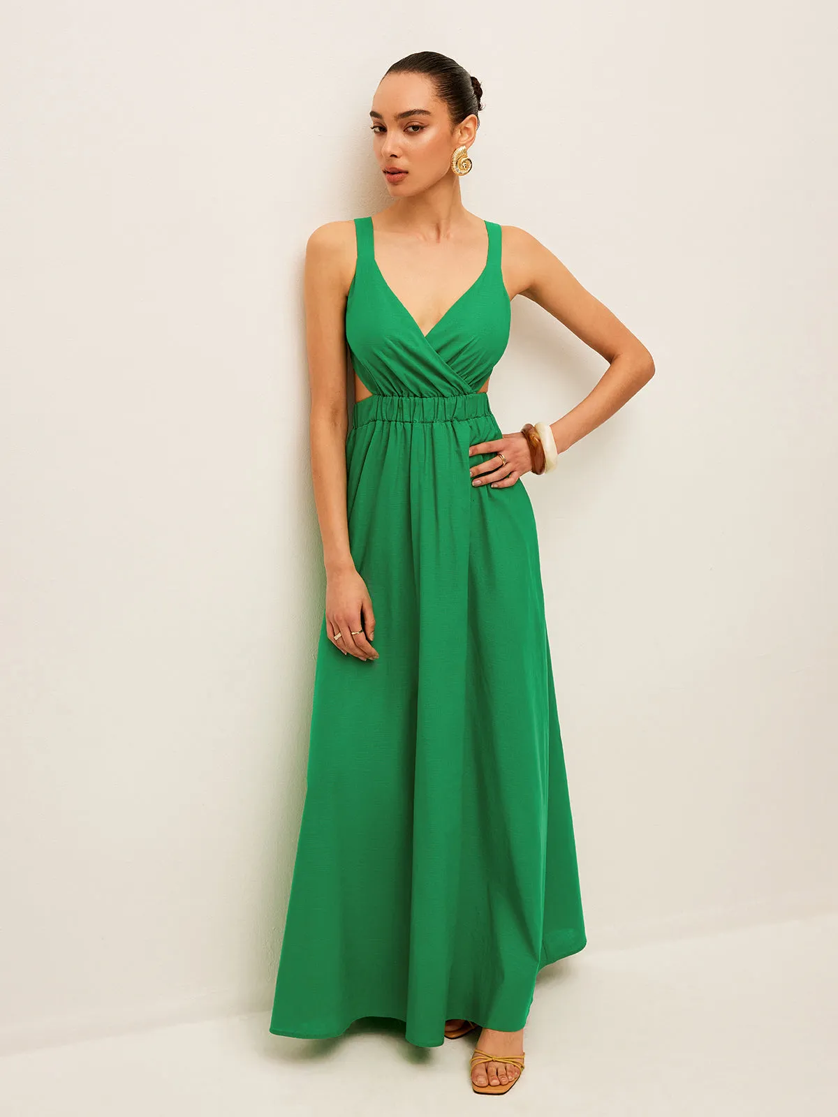 Cotton & Linen Back Tie Detail Dress sold by COMMENSE product image thumbnail 4