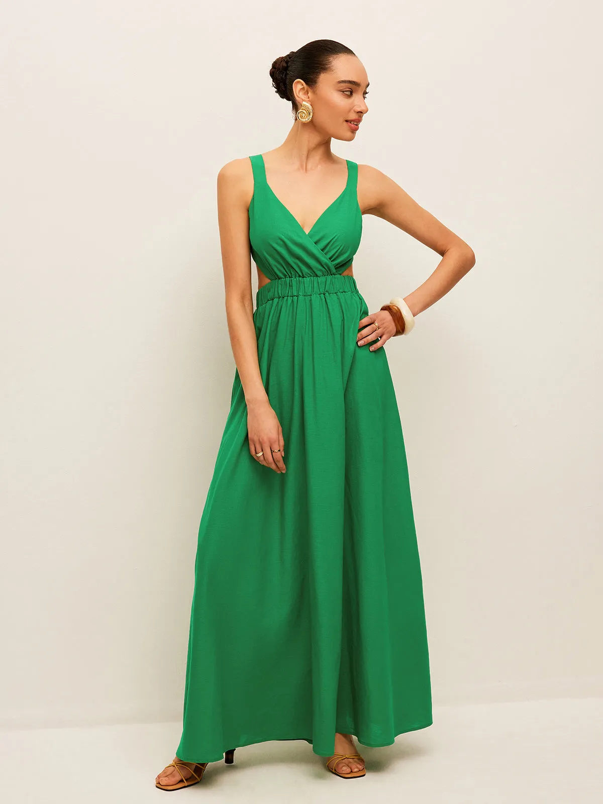 Cotton & Linen Back Tie Detail Dress sold by COMMENSE product image thumbnail 2