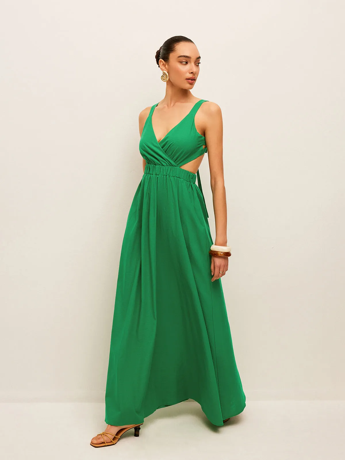 Cotton & Linen Back Tie Detail Dress sold by COMMENSE product image thumbnail 3