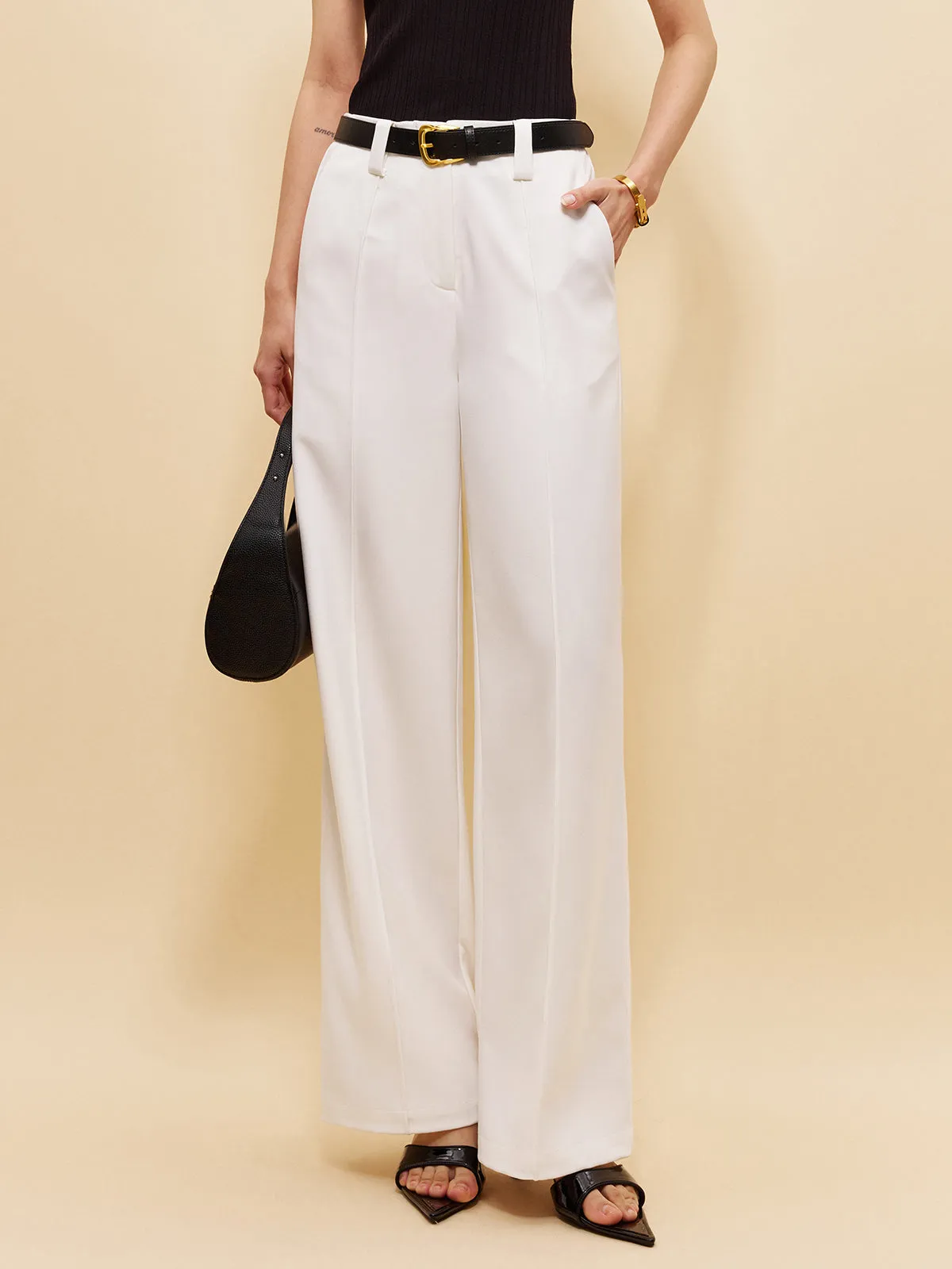 Mid-Waist Pockets Pants Without Belt sold by COMMENSE product image thumbnail 3