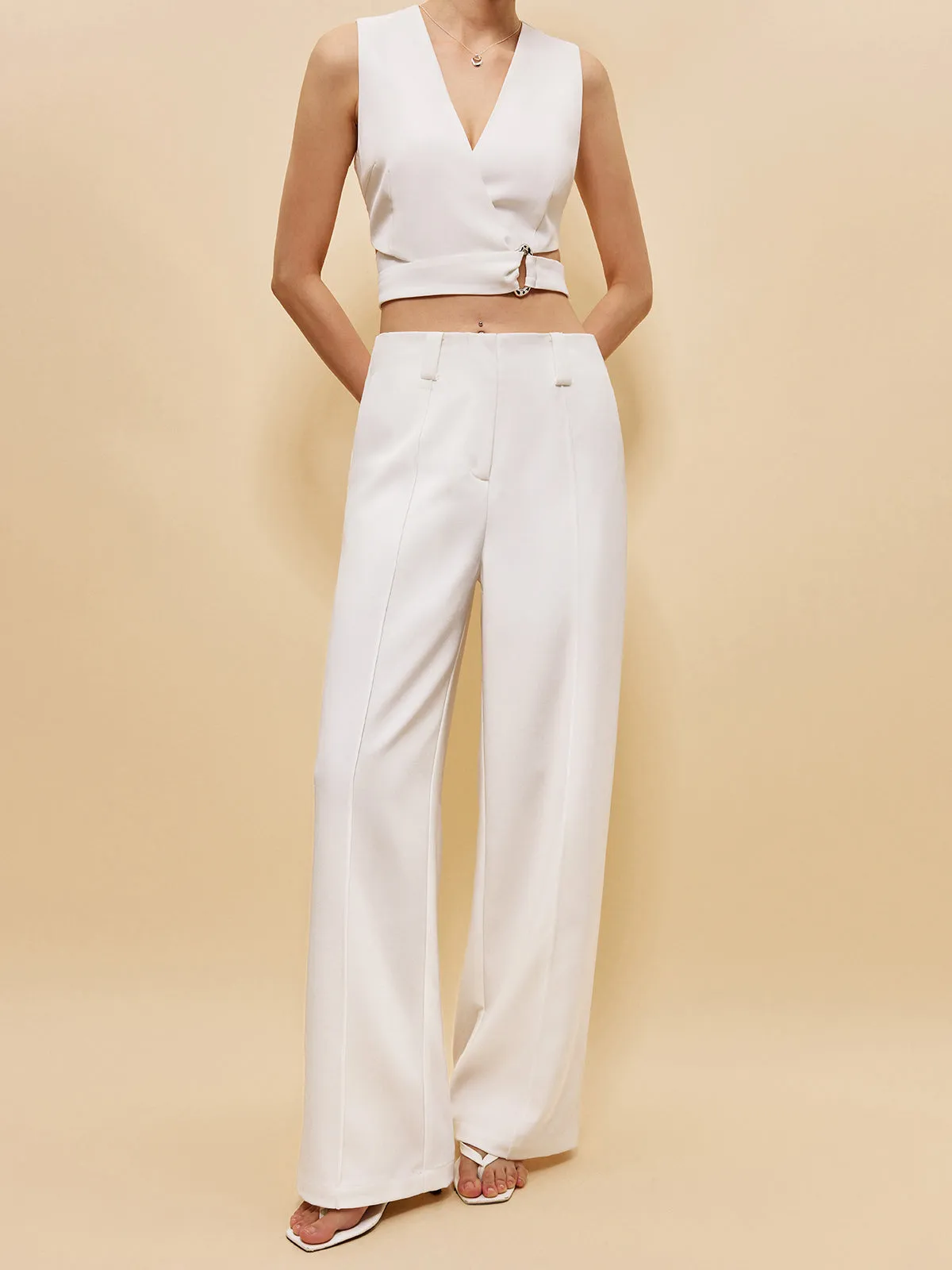 Mid-Waist Pockets Pants Without Belt sold by COMMENSE product image thumbnail 4