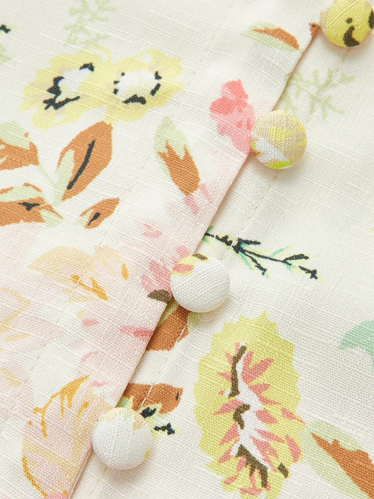 Floral Print Button Detail Dress With Belt sold by COMMENSE product image thumbnail 4