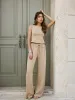 Mid-Waist Drawstring Wide-Leg Sweatpants sold by COMMENSE