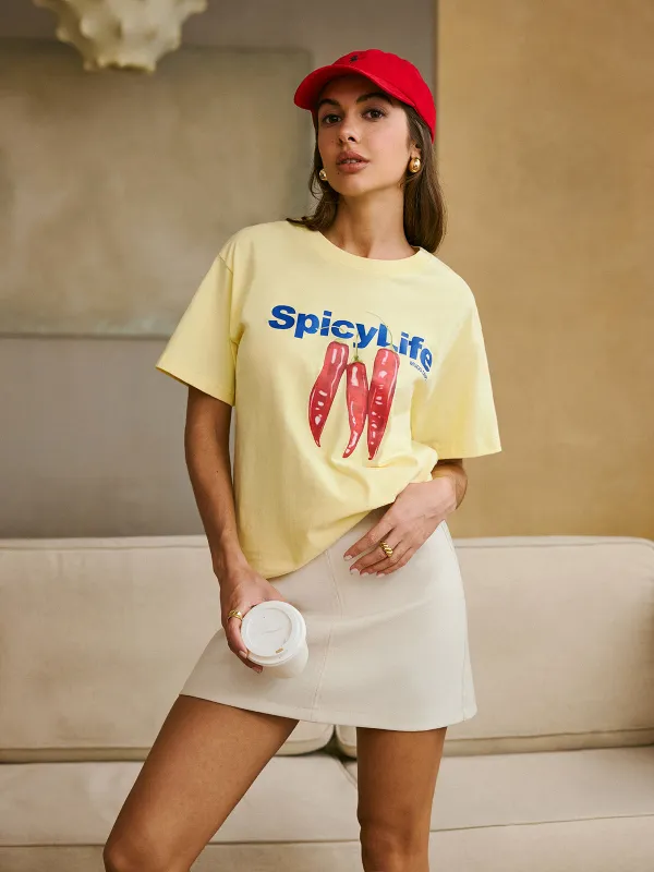 Cotton Print T-Shirt sold by COMMENSE