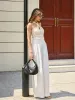 Semi-Sheer Pleated Mid-Waist Pants sold by COMMENSE